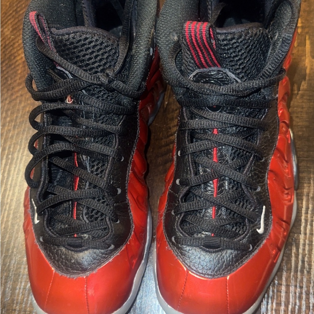Nike Kids' Red and Black Foamposite-Style Sneakers